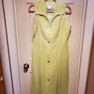 Coldwater Creek Sleeveless Lined Button Down Dress